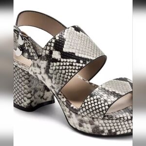 AEROSOLES Neutral Snake-Print Platform Block Heel Sandals
